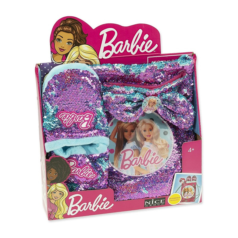 Nice Girabrilla Barbie Sequins Bag Sacca, Ciabattine e Fascia per C