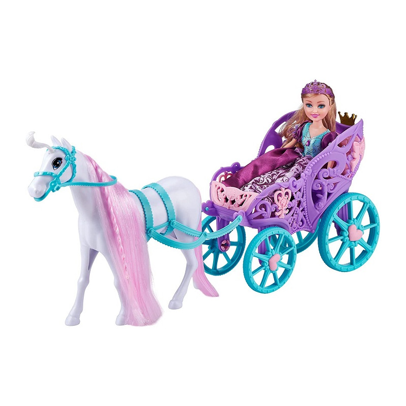 Sparkle Girlz Bambola Principessa con Unicorno e Carrozza 50 cm