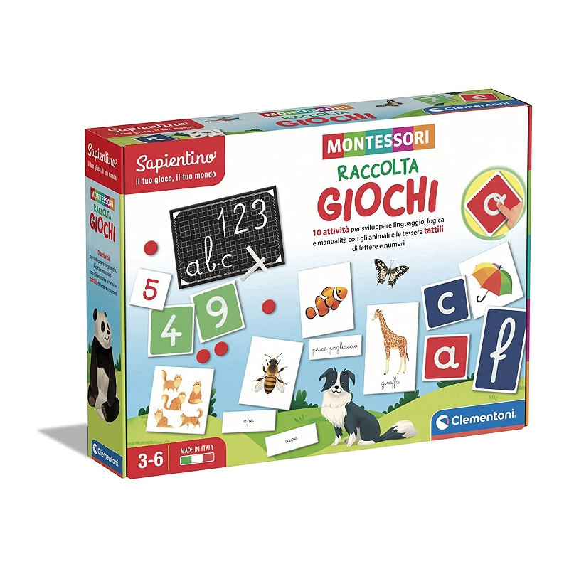 Clementoni  Montessori - Gioco educativo per Imparare Alfabeto, Numeri, Forme e Colori