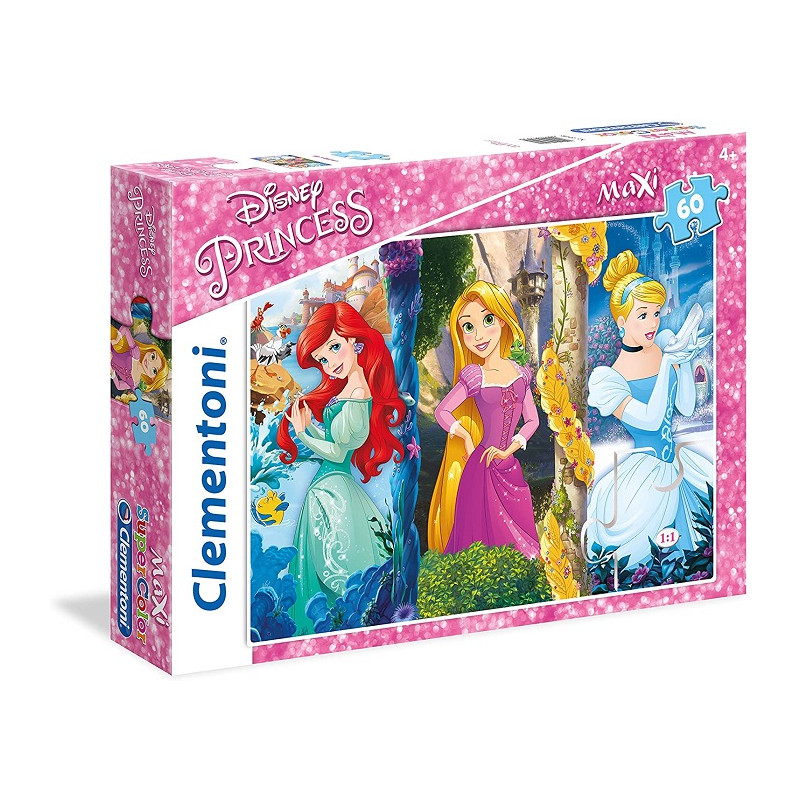 Clementoni Princess Disney Supercolor Puzzle Maxi 60 Pezzi
