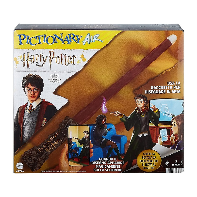 Mattel Games- Pictionary Air Versione Harry Potter con Bacchetta