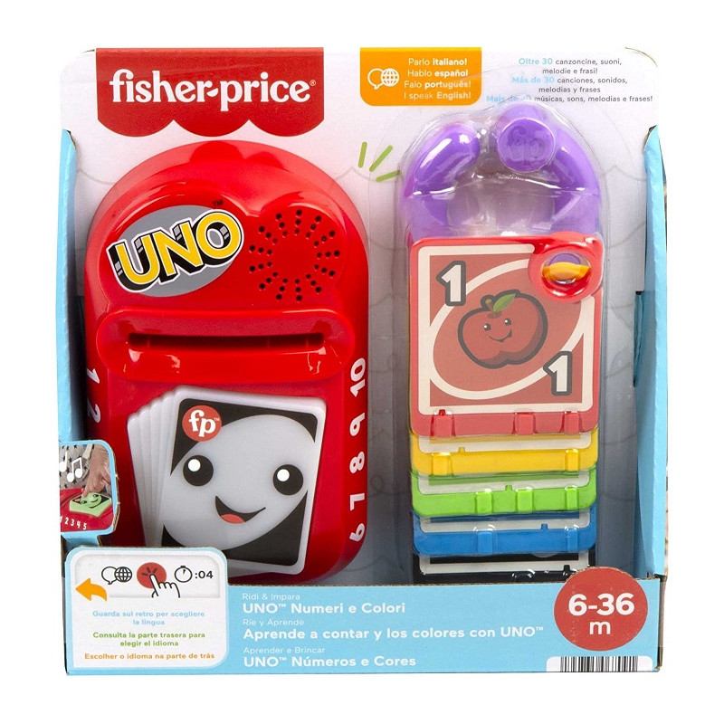 Fisher-Price - Baby UNO Numeri e Colori, ​Include 5 Carte da Inseri