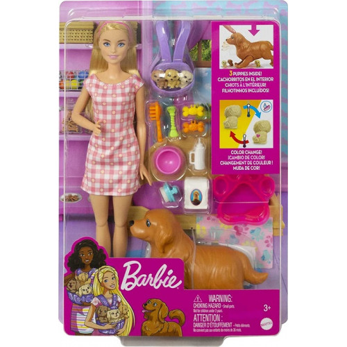 Mattel Barbie Playset Cuccioli Appena Nati con Accessori