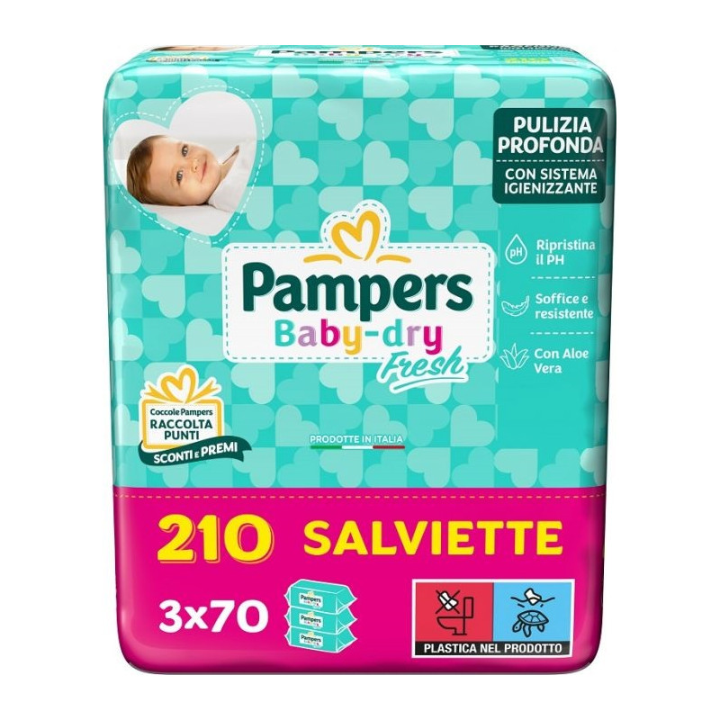 Pampers Baby Fresh Salviettine Offerta Confezione da 3x72 Pz (210 Salviettine)