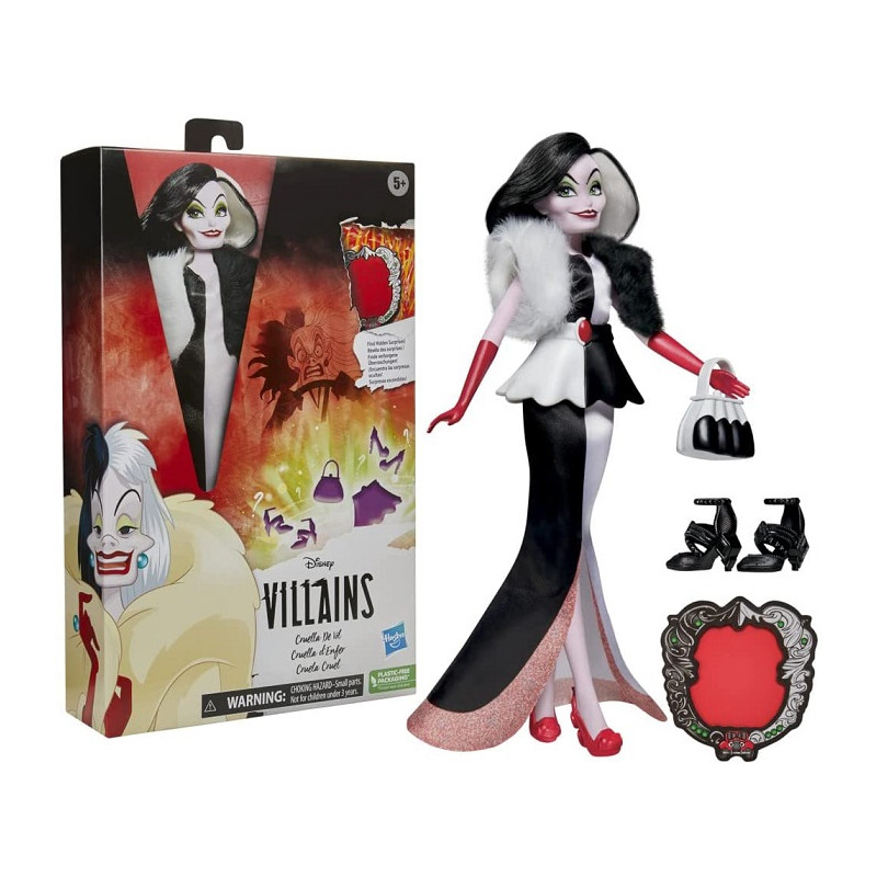 Hasbro Disney Villains - Crudelia De Mon, Fashion Doll con Accessori