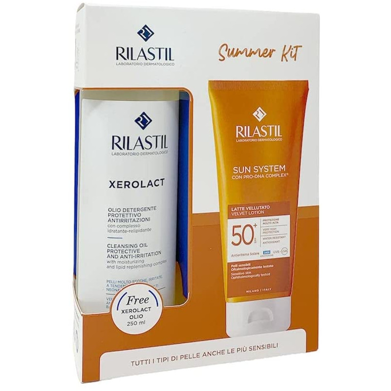 Rilastil Summer Kit Protezione Corpo Bambini Spf50+ Xerolact Olio Detergente