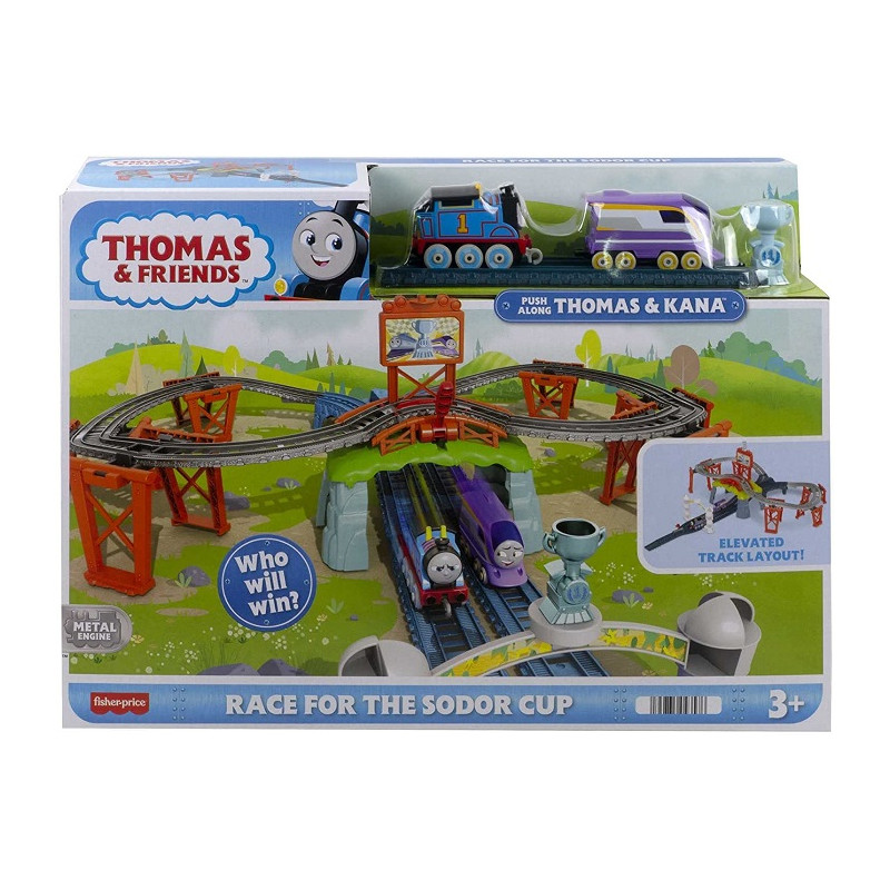 Mattel Il Trenino Thomas Pista della Sodor Cup con Personaggi Thomas e Kana