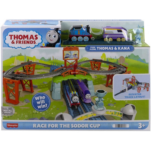 Mattel Il Trenino Thomas Pista della Sodor Cup con Personaggi Thomas e Kana