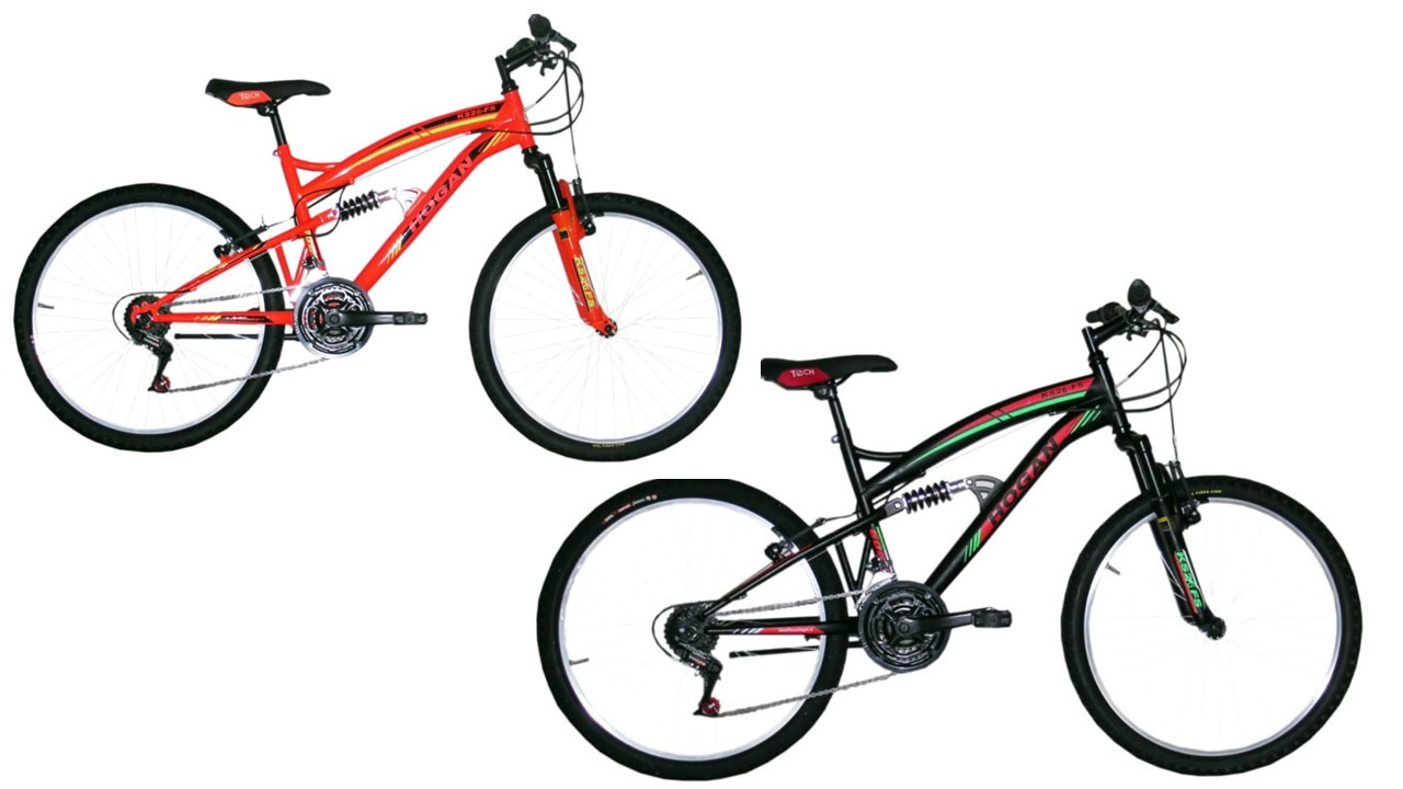 F.LLI MASCIAGHI Bicicletta 26 MTB Uomo 18 Velocita Cambio SAIGUAN Colore Nero Arancio Bici 