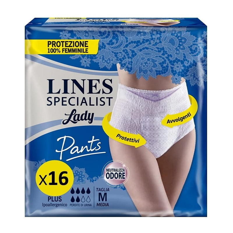 Lines Specialist Lady Pants Mutandina Plus Taglia M Offerta 2 confezioni da 16Pz (2x8)
