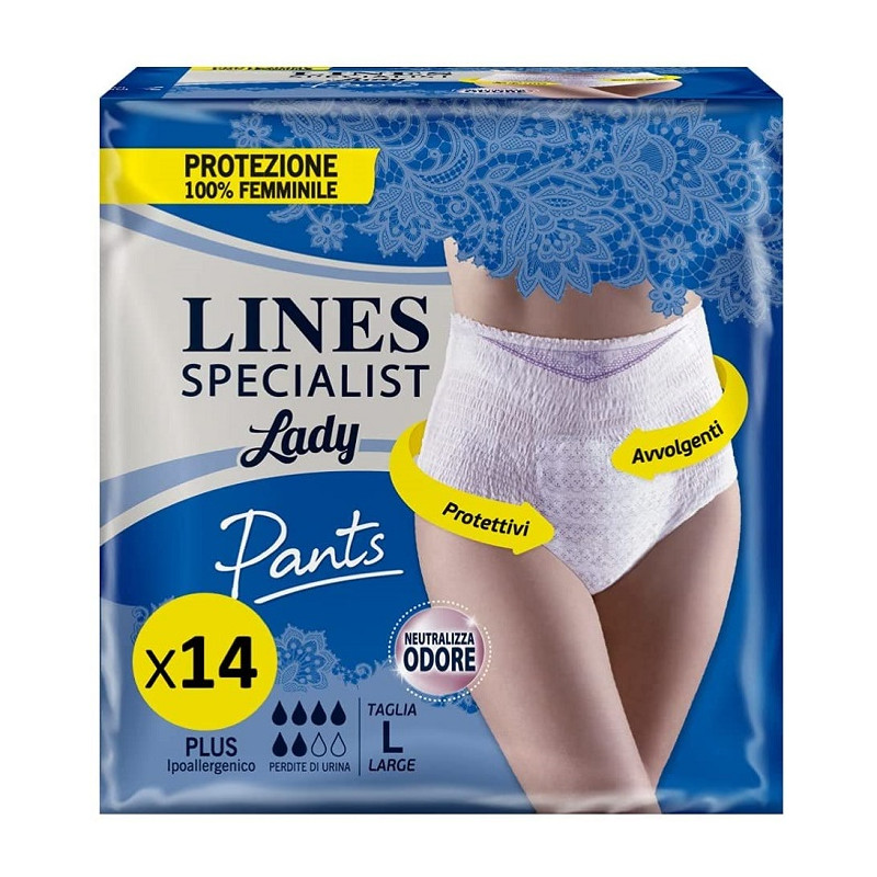 Lines Specialist Lady Pants Mutandina Plus Taglia L Offerta 2 confezioni da 14Pz (2x7)
