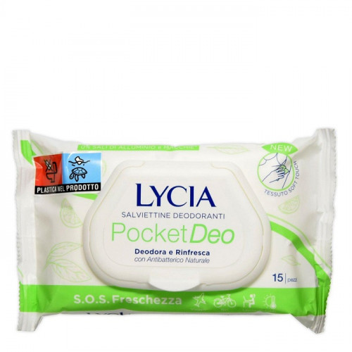 Lycia Salviettine Deodoranti Pocket  Offerta 3 Confezioni da 15 Pz