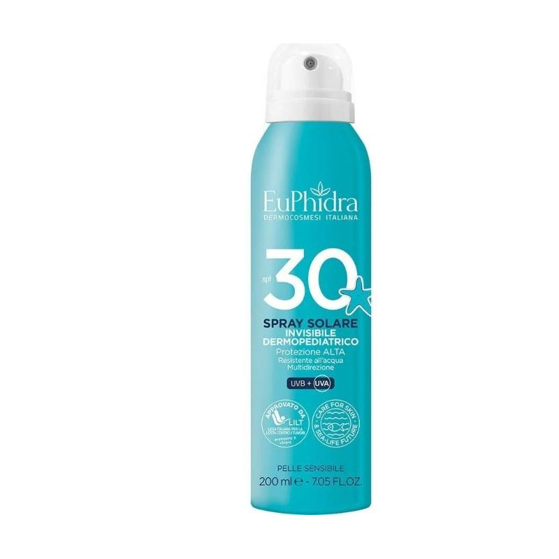 Euphidra Spray Solare Dermopediatrico Media Protezione 30+ Confezione da 200ml