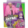 Mattel Barbie Extra Bambola Snodata con Pelliccia Rosa e Maialino-Unicorno