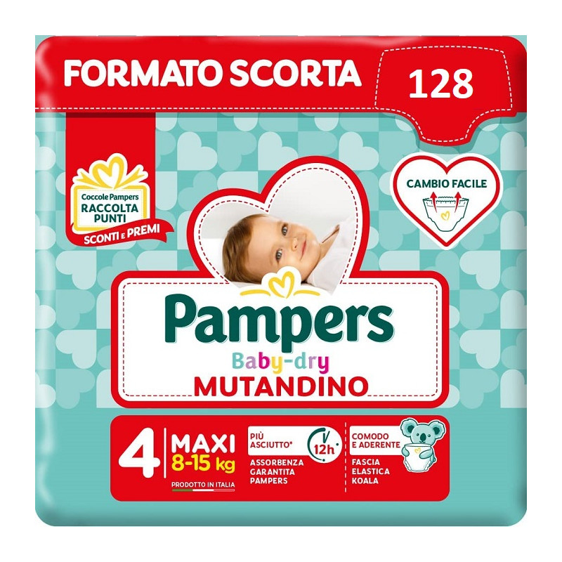 Pampers Baby Dry Mutandino Taglia 4 Misura Offerta 128 Pannolini