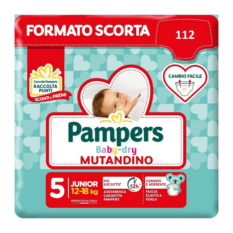 Pampers Baby Dry Mutandino Taglia 5 Misura Offerta 112 Pannolini PA