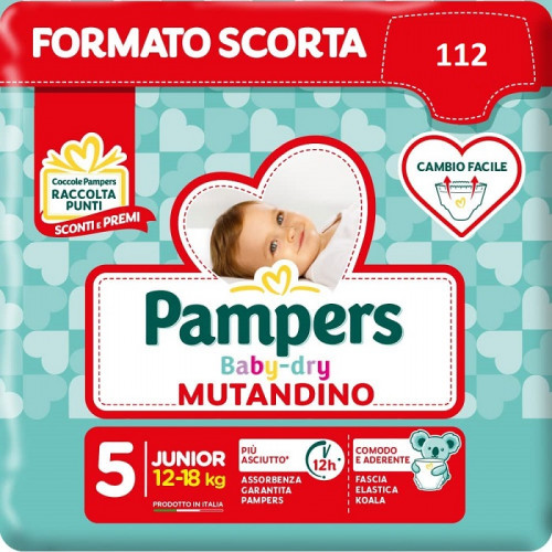 Pampers Baby Dry Mutandino Taglia 5 Misura Offerta 112 Pannolini