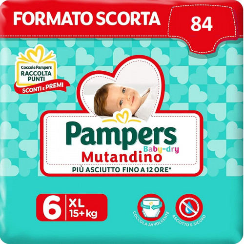 Pampers Baby Dry Mutandino Taglia 6 Misura Offerta 84 Pannolini