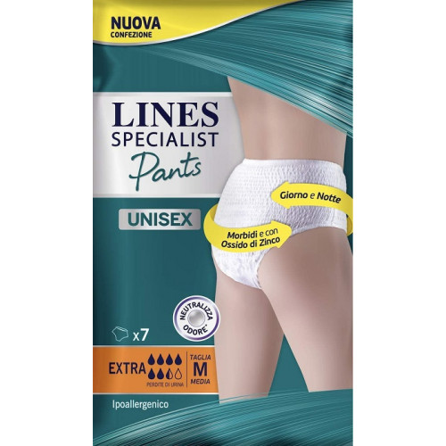 Lines Specialist Pants Mutandina Unisex Extra Taglia M Offerta 2 Confezioni da 7pz (2x7)