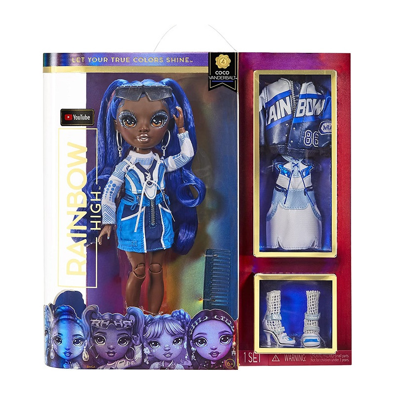 Rainbow High Coco VANDERBALT Bambola alla Moda Color Blu Cobalto