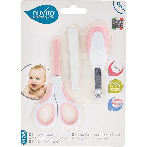 Nuvita Baby Kit Igiene Bambino Unghie Colore Rosa