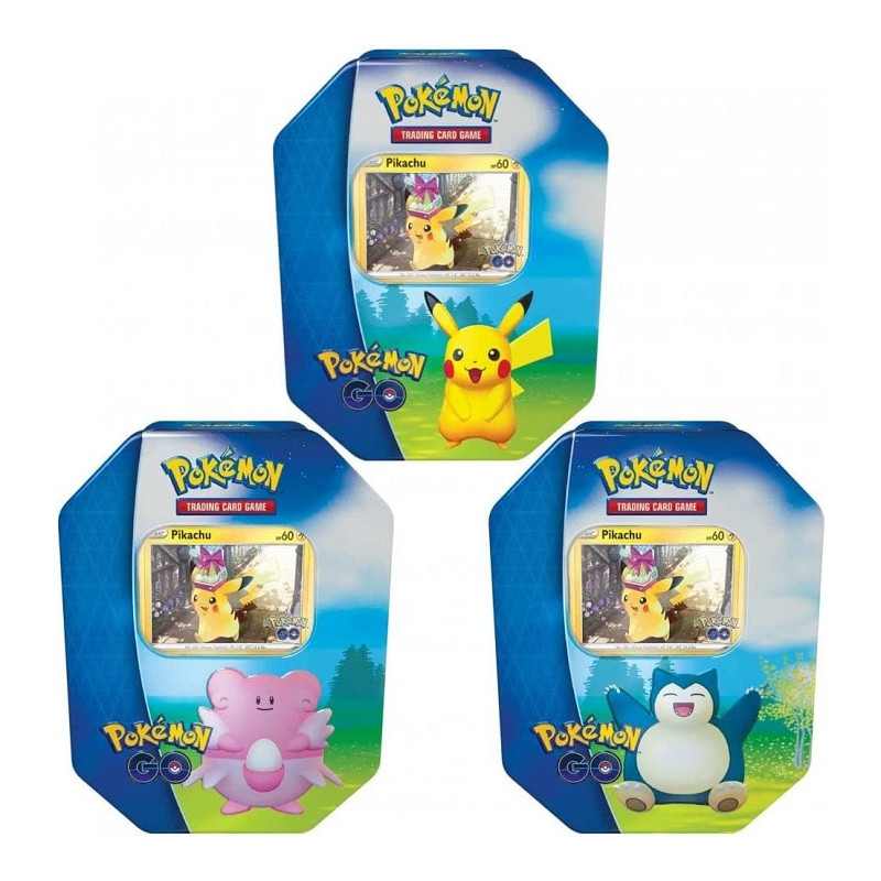 Pokemon Go TCG Tin da Collezione Pikachu Blissey Snorlax - Versione Casuale
