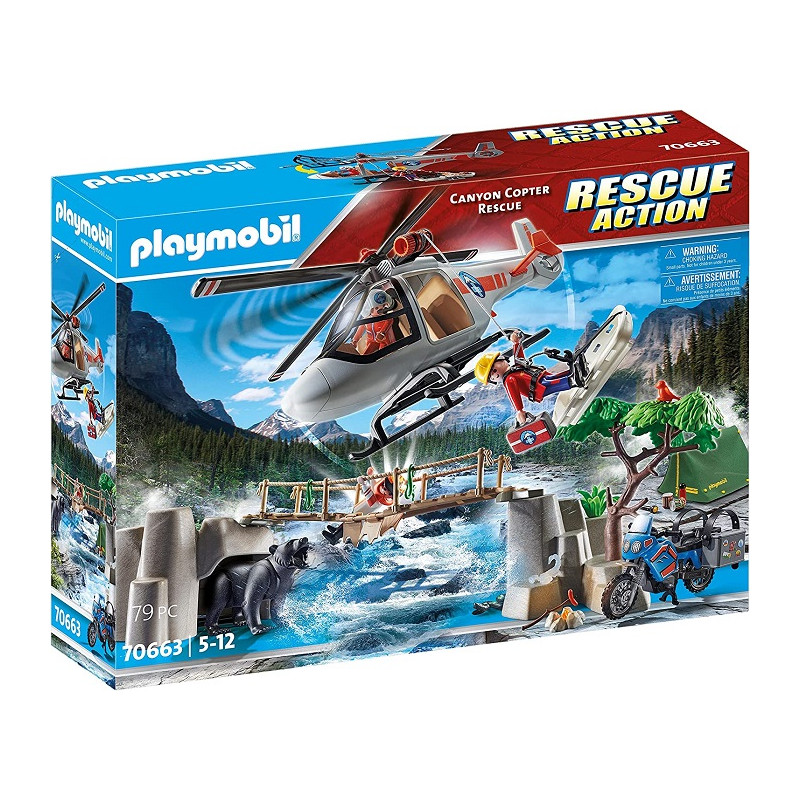 Playmobil 70663 Canyon Copter Rescue Elicottero di Soccorso