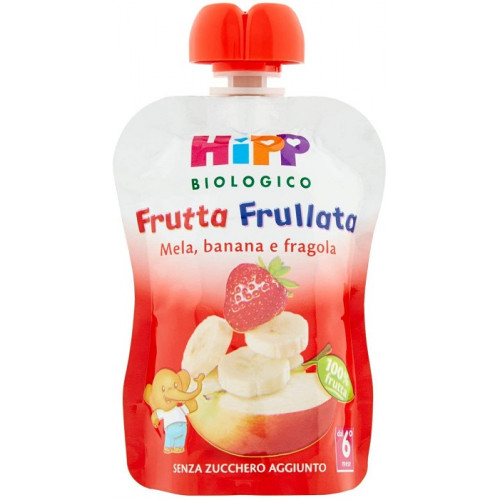 HIPP Frutta Frullata Mela Fragola e Banana 90gr Offerta da 3 Confezioni da 90gr