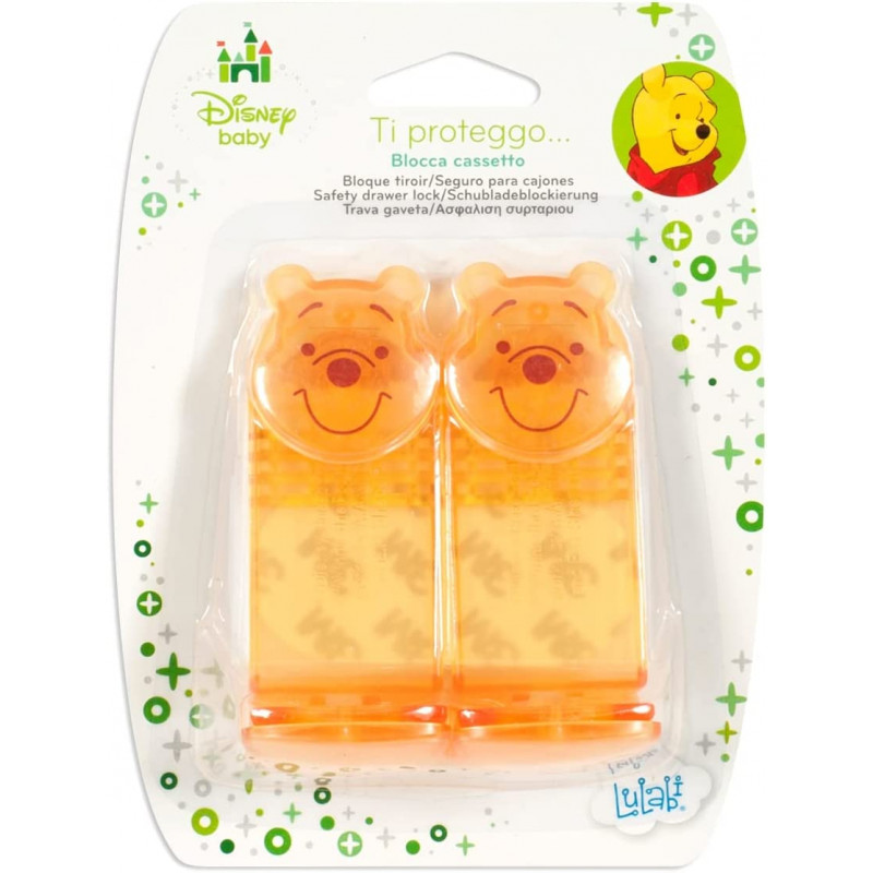 Lulabi Disney Winnie The Pooh Linea Sicurezza Blocca Cassetto in ABS Colore Arancione