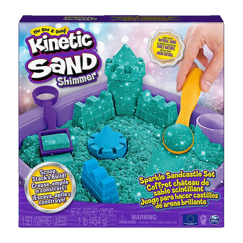 Spin Master Kinetic Sand Castello di Sabbia Shimmer Sabbia cinetica 454gr