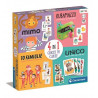 Clementoni Ricreativi Board Games 4 in 1 Gioco Di Carte Mimo, Unico, Rubamazzo, 10 Famiglie