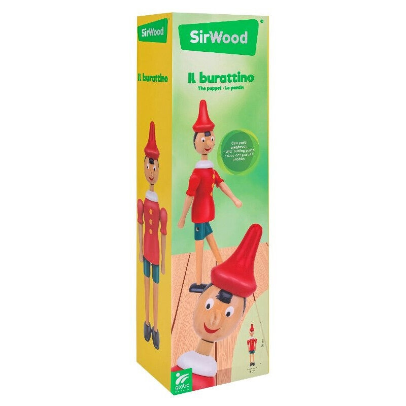 Globo Sir Wood Pinocchio In Legno 30 cm