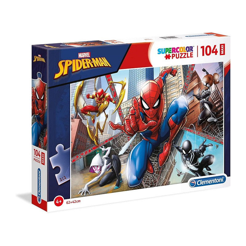 Clementoni SpiderMan Supercolor Puzzle 104 pezzi Maxi per Bambini 4+