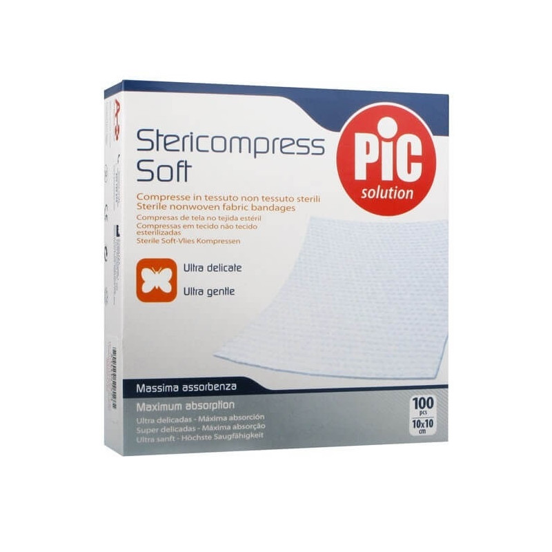 Pic Stericompress Soft Garza Compressa In Tessuto Non Tessuto 10X10Cm 100 Pezzi