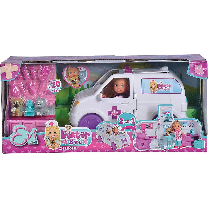 Simba Toys Steffi Love Evi Love Bambola con Ambulanza Veterinaria