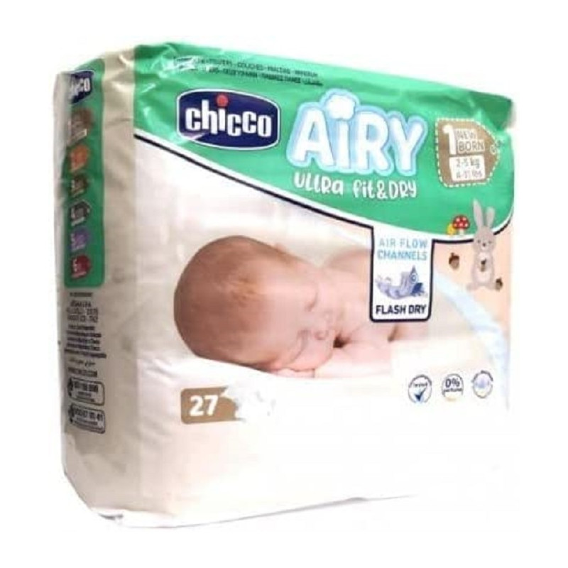 Chicco Chicco Airy Ultra FiteDry New Born Taglia 1 Pannolini Per Bimbi 2-5kg 27 Pezzi 1 