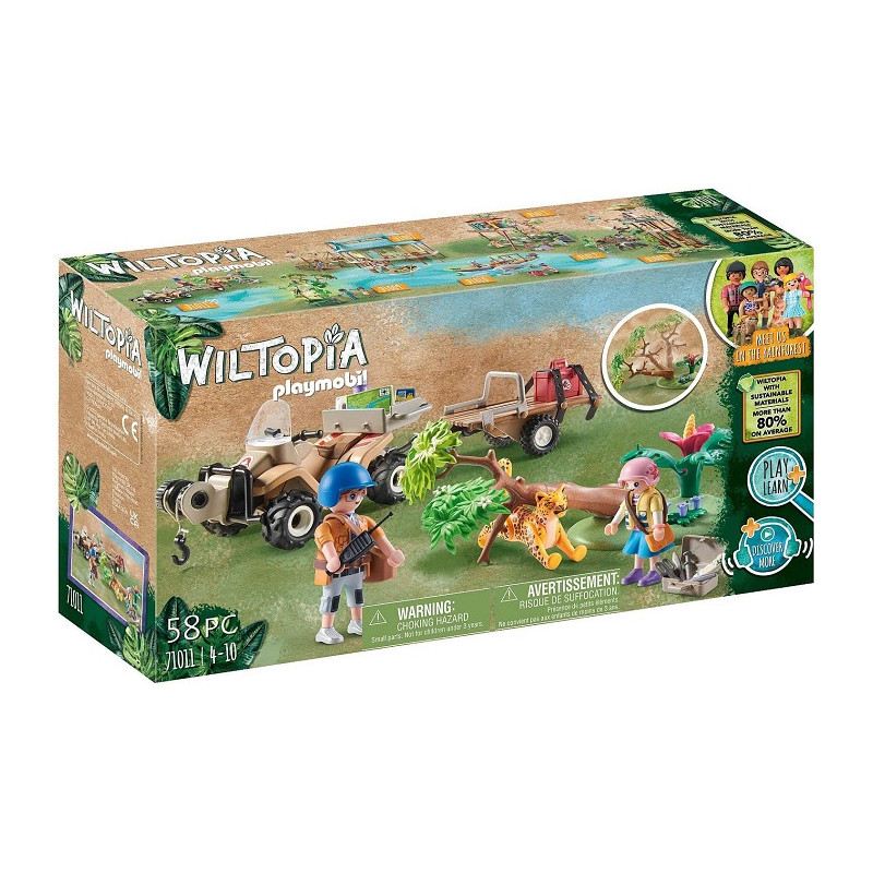 Playmobil Wiltopia Quad di Soccorso Animali della Amazzonia
