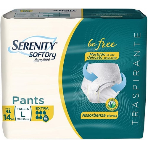 Serenity Soft Dry Sensitive Be Free Pannoloni Pants Taglia L Confezione da 14 pz