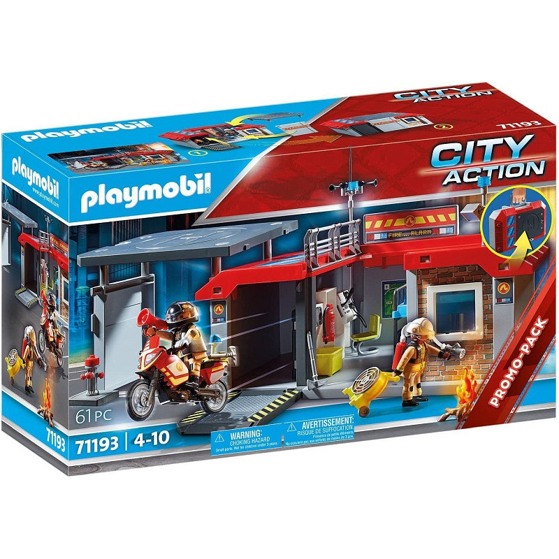 Playmobil City Action 71193 Stazione dei Vigili del Fuoco con Motocicletta