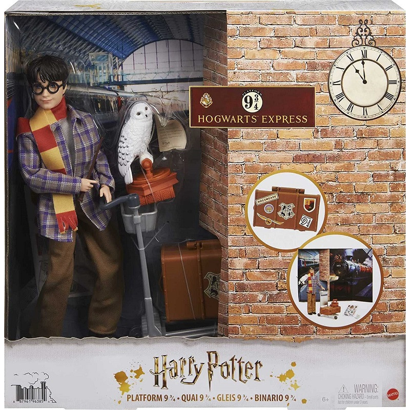 Harry Potter- Personaggio Harry Potter Binario 9 3/4 Snodato con Abiti da Viaggio, Civetta Edvige, V