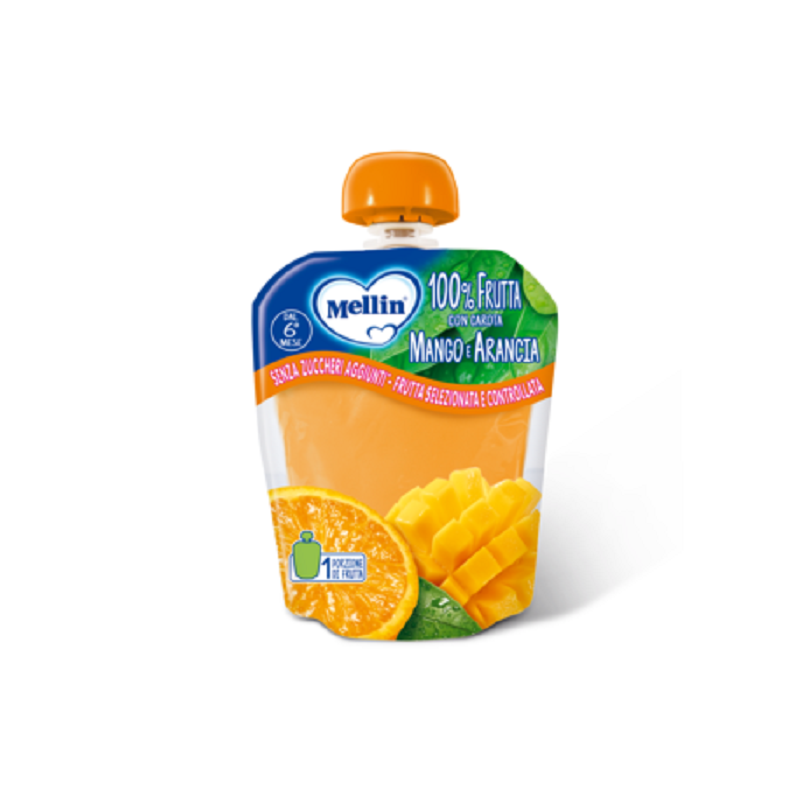 Mellin Frutta Pouch Mango e Arancia 6x90 g