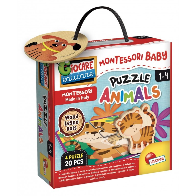 Lisciani Montessori Legno Puzzle Animals 20 pezzi