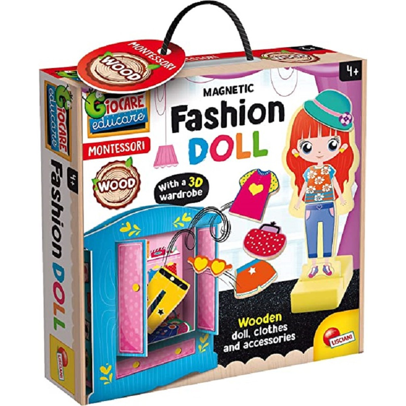 Lisciani Montessori Legno Fashion Doll con Magneti