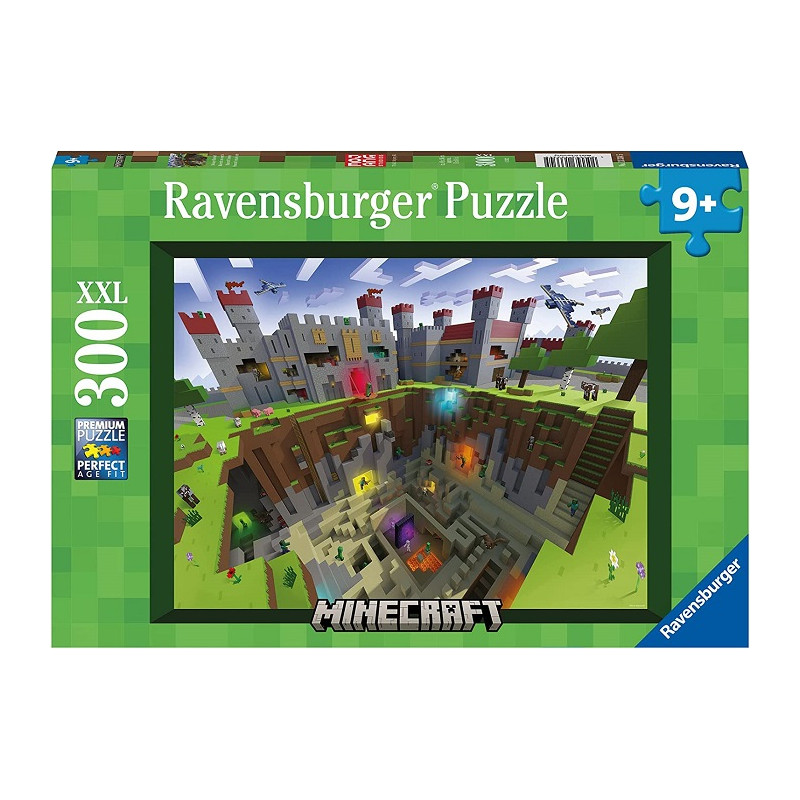 Ravensburger Minecraft 300 Pezzi XXL Puzzle per Bambini Età Raccomandata 9+