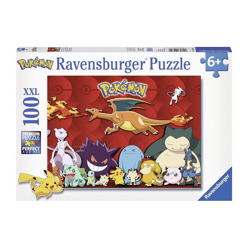 Ravensburger Puzzle Pokemon Puzzle 100 Pezzi XXL Età Consigliata 6+