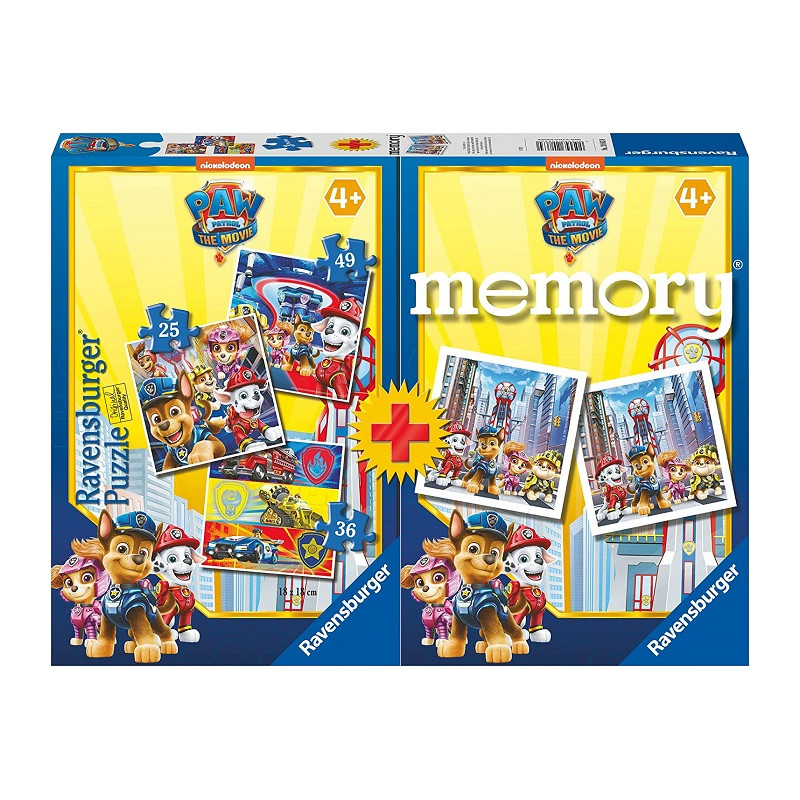 Ravensburger Paw Patrol Multipack Memory e Puzzle Gioco per Bambini Età Raccomandata 4+