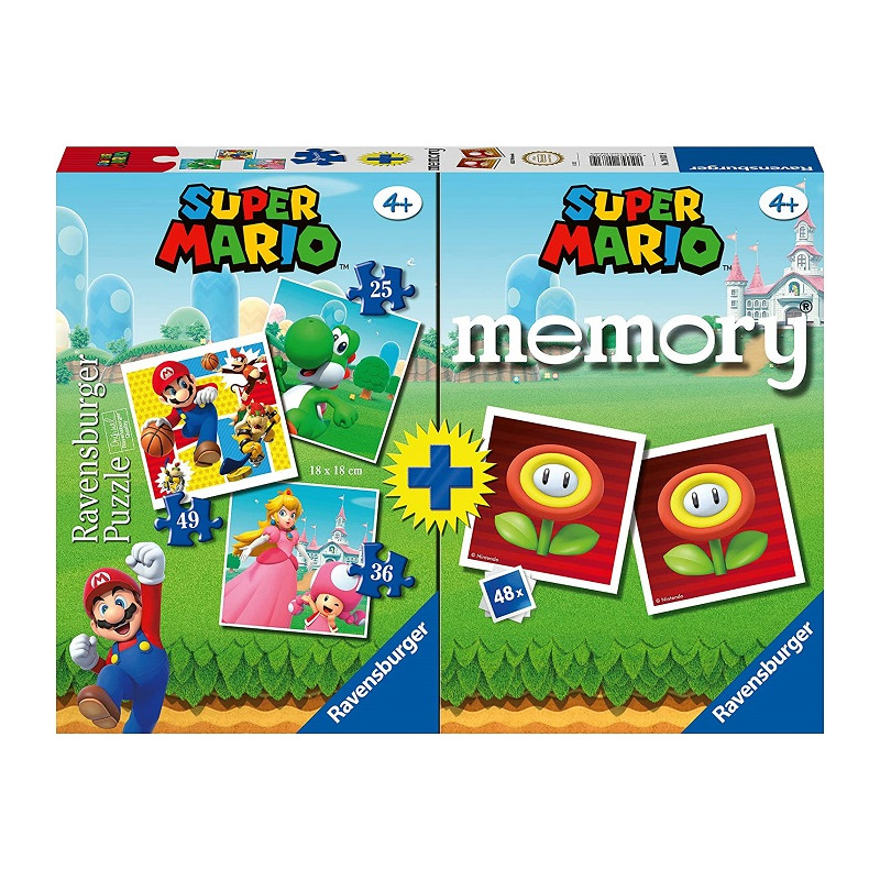 Ravensburger Multipack Super Mario Puzzle e Memory per Bambini, Età Consigliata 4+