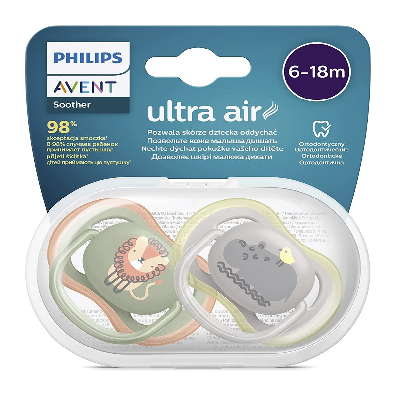 Philips Avent SCF085/17 Ciuccio Ultra Air senza BPA per bambini da 6 a 18 mesi