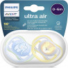 Philips Avent Ultra Air SCF085/01 Ciuccio 0-6 mesi Traspirante senza BPA confezione da 2, colore: Bl