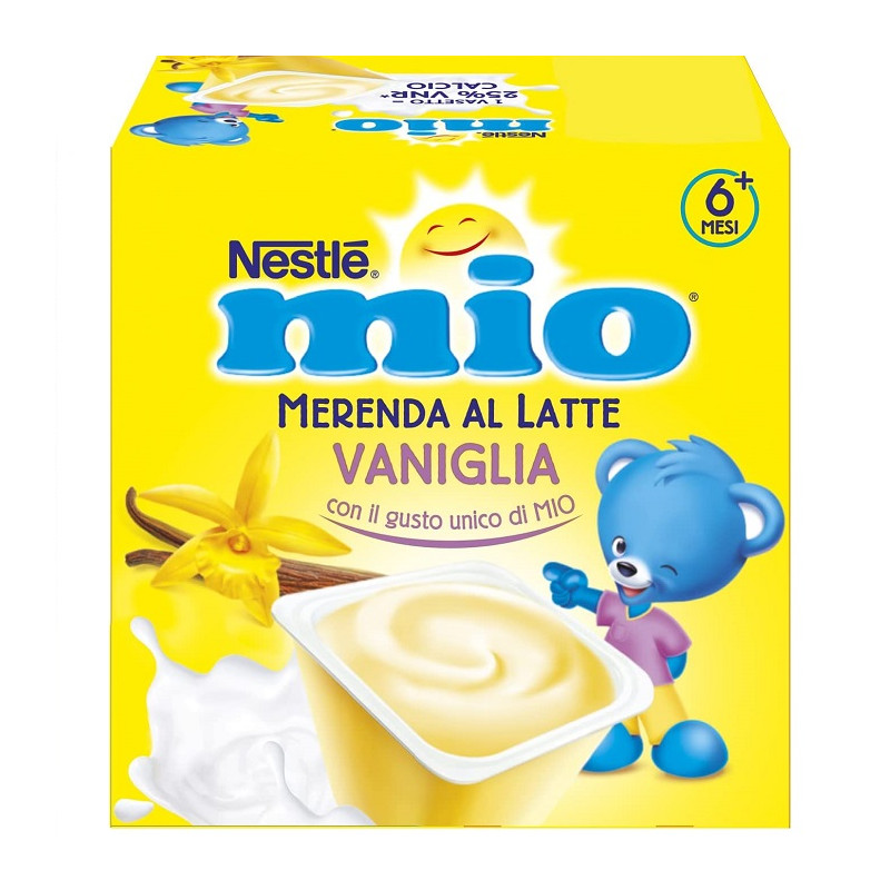 Nestlé Mio Merenda al Latte Vaniglia da 6 Mesi Offerta 3 Confezioni da 4 Vasetti 100gr